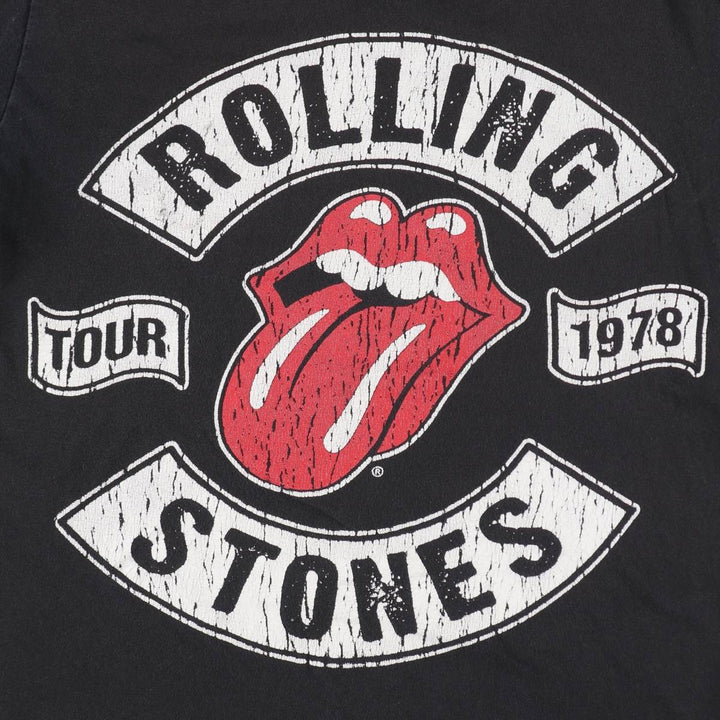 The Rolling Stones Band T-shirt, Men's M size cotton black type Vintage Second Hand