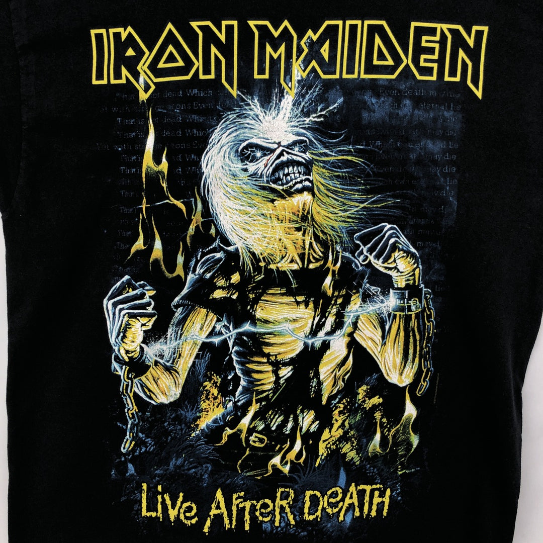 Hanes IRON MAIDEN Band T-shirt, Men's XL size cotton black type Vintage Second Hand