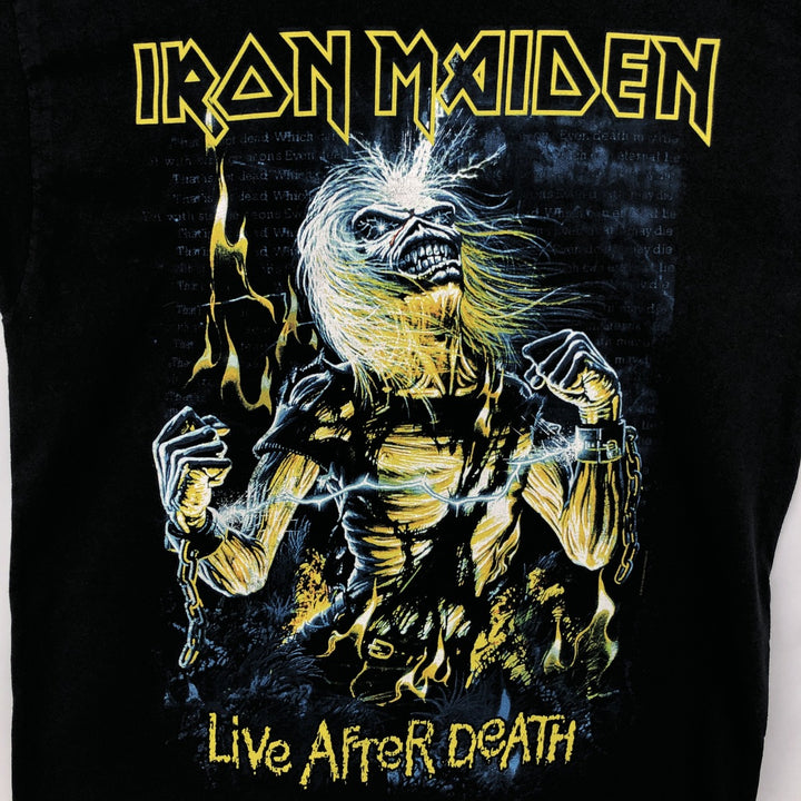Hanes IRON MAIDEN Band T-shirt, Men's XL size cotton black type Vintage Second Hand