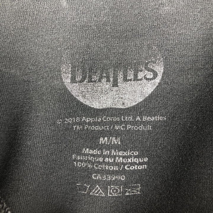 THE BEATLES Band T-shirt, Men's M size cotton black type Vintage Second Hand