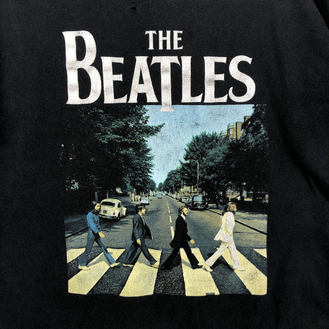 THE BEATLES Band T-shirt, Men's M size cotton black type Vintage Second Hand