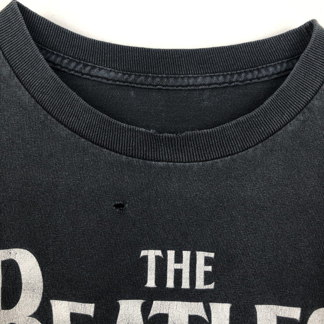 THE BEATLES Band T-shirt, Men's M size cotton black type Vintage Second Hand