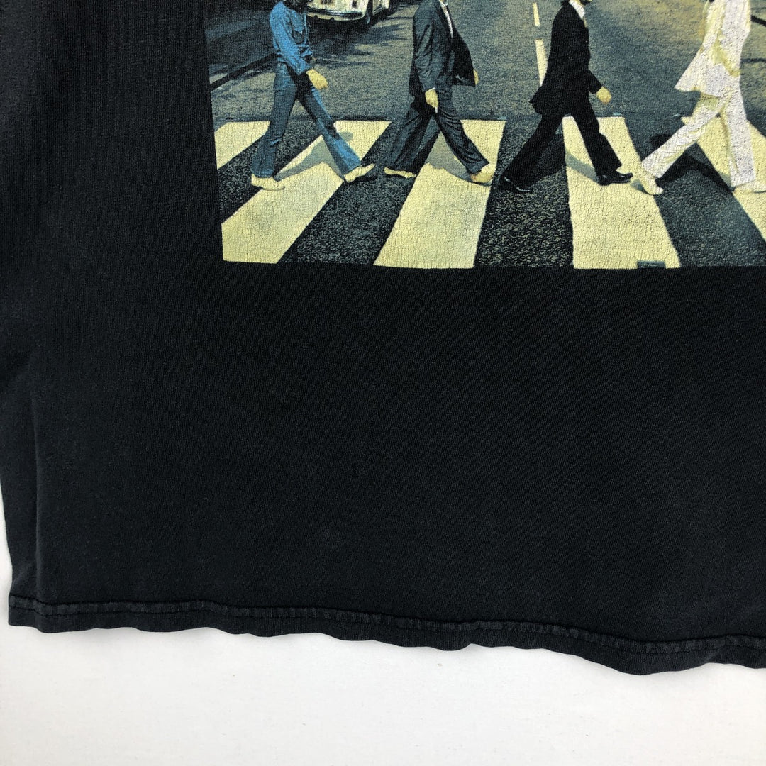 THE BEATLES Band T-shirt, Men's M size cotton black type Vintage Second Hand