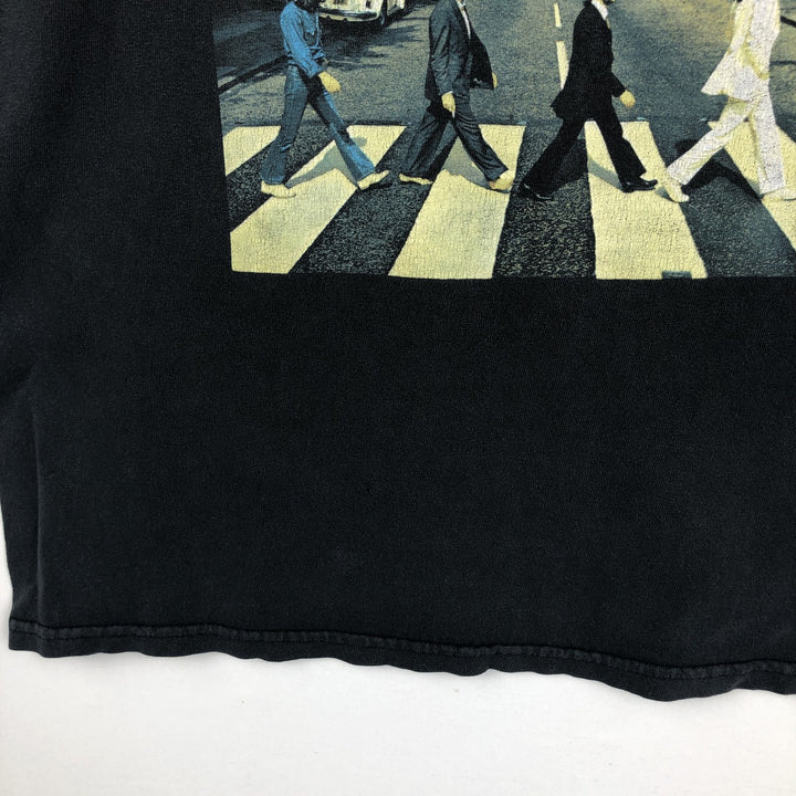 THE BEATLES Band T-shirt, Men's M size cotton black type Vintage Second Hand