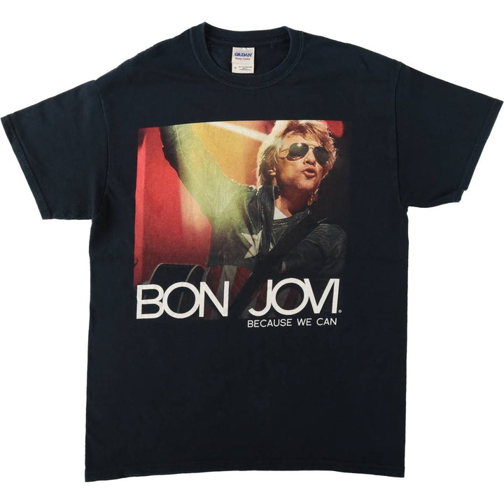Gildan Bon Jovi Band T-shirt (Men's size M) cotton black type Vintage Second Hand