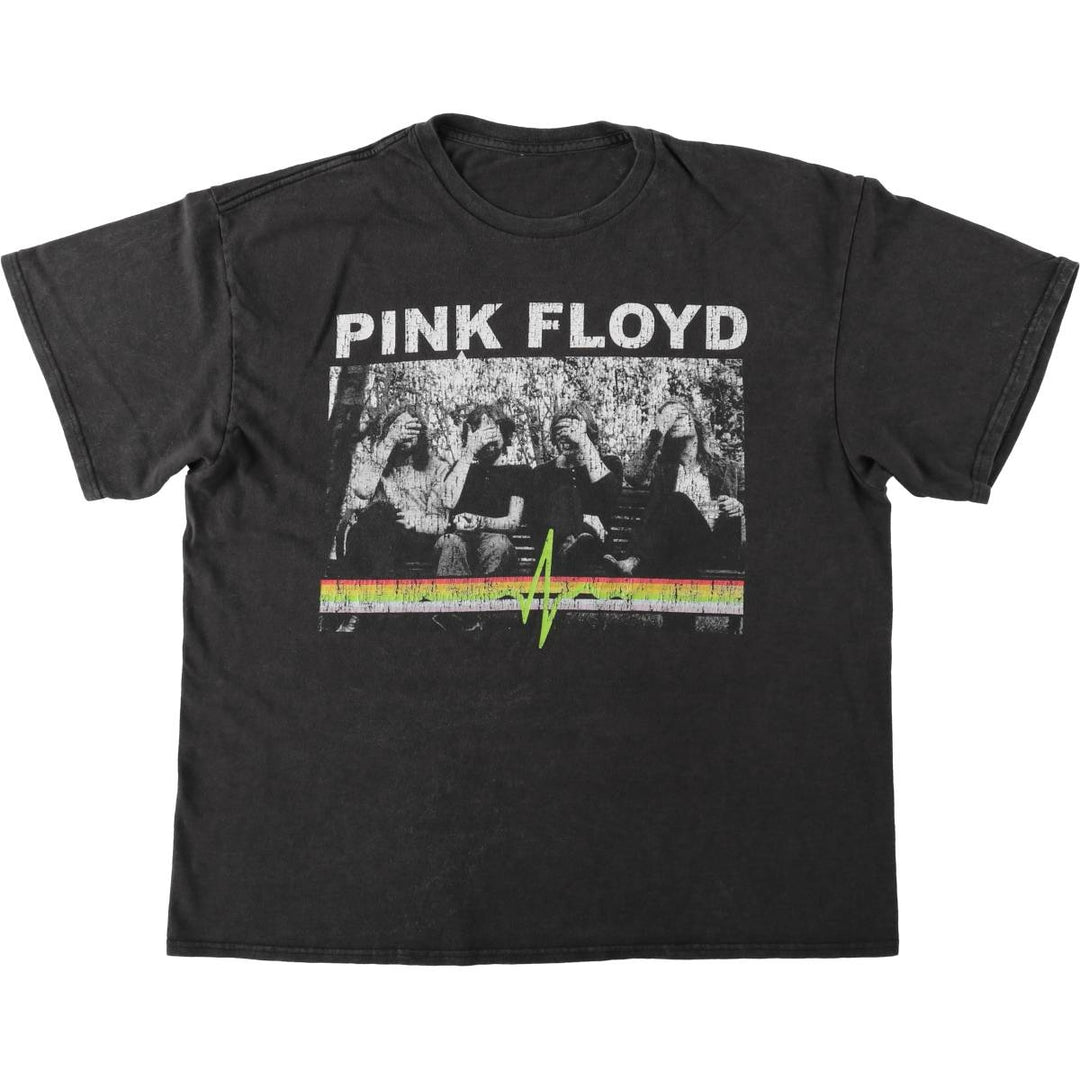 PINK FLOYD Pink Floyd Band T-shirt Band T Men's L size unclear black type Vintage Second Hand