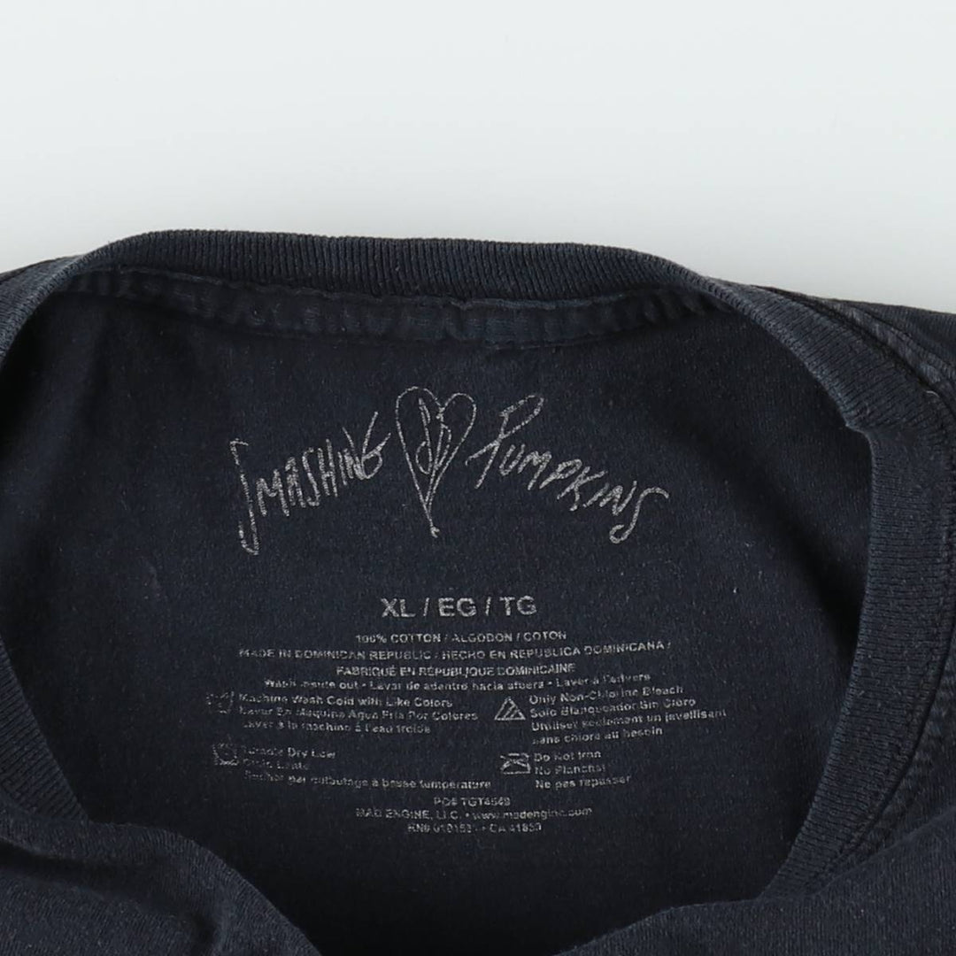 THE SMASHING PUMPKINS Smashing Pumpkins Band T-shirt Band T Men's XL equivalent cotton black type Vintage Second Hand