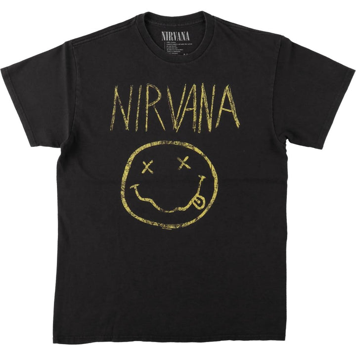 NIRVANA Nirvana Band T-shirt, Band T, Men's M size cotton black type Vintage Second Hand