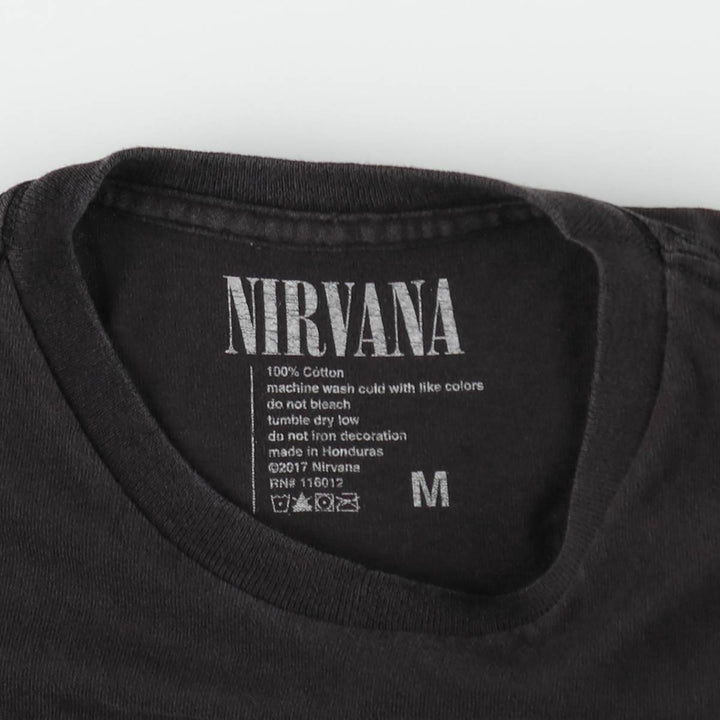 NIRVANA Nirvana Band T-shirt, Band T, Men's M size cotton black type Vintage Second Hand