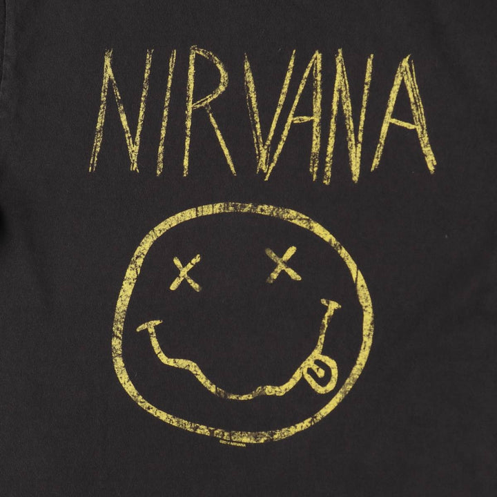 NIRVANA Nirvana Band T-shirt, Band T, Men's M size cotton black type Vintage Second Hand