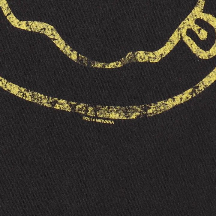 NIRVANA Nirvana Band T-shirt, Band T, Men's M size cotton black type Vintage Second Hand