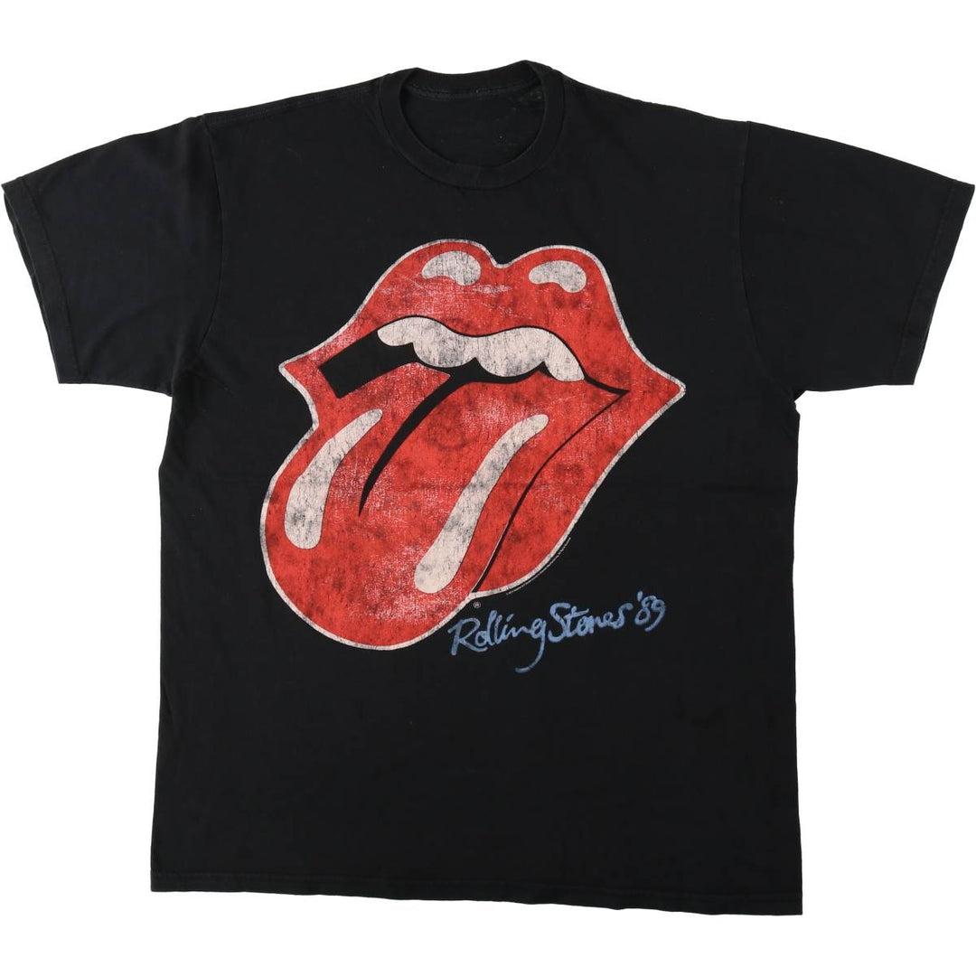 The Rolling Stones Band T-shirt, Men's XL cotton black type Vintage Second Hand