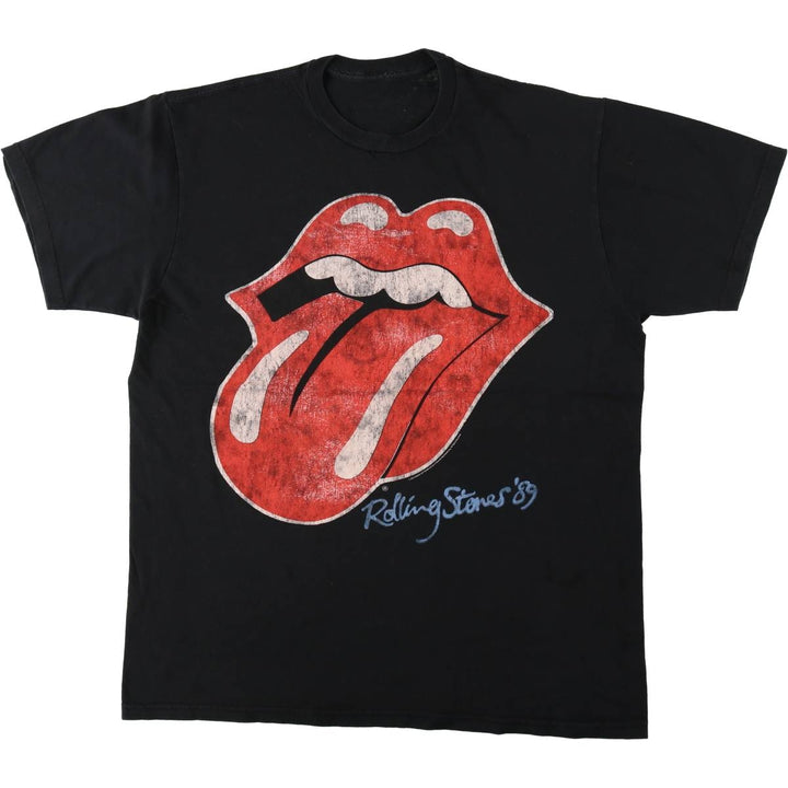The Rolling Stones Band T-shirt, Men's XL cotton black type Vintage Second Hand