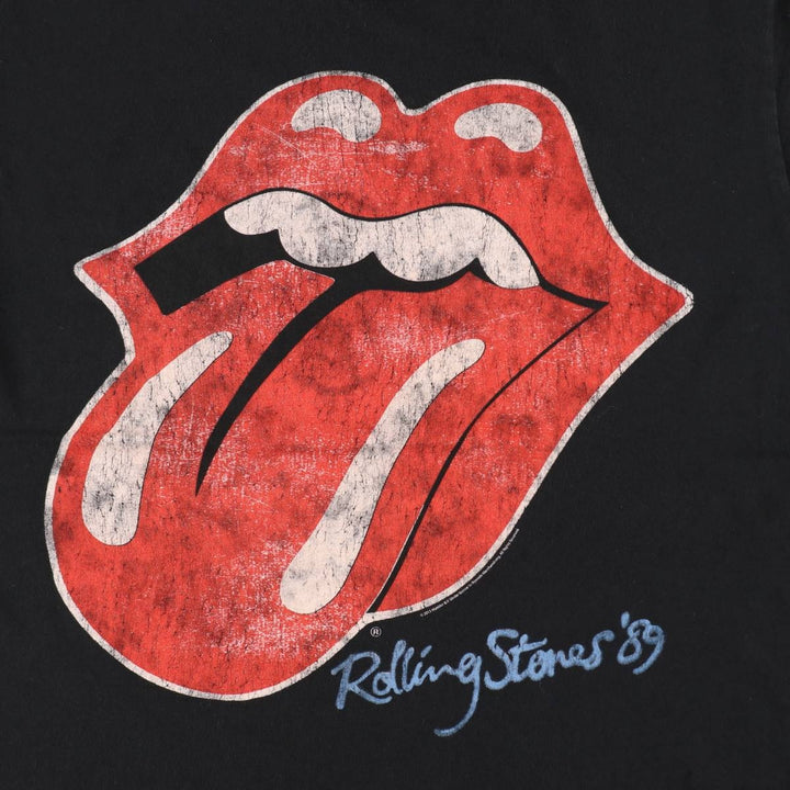The Rolling Stones Band T-shirt, Men's XL cotton black type Vintage Second Hand