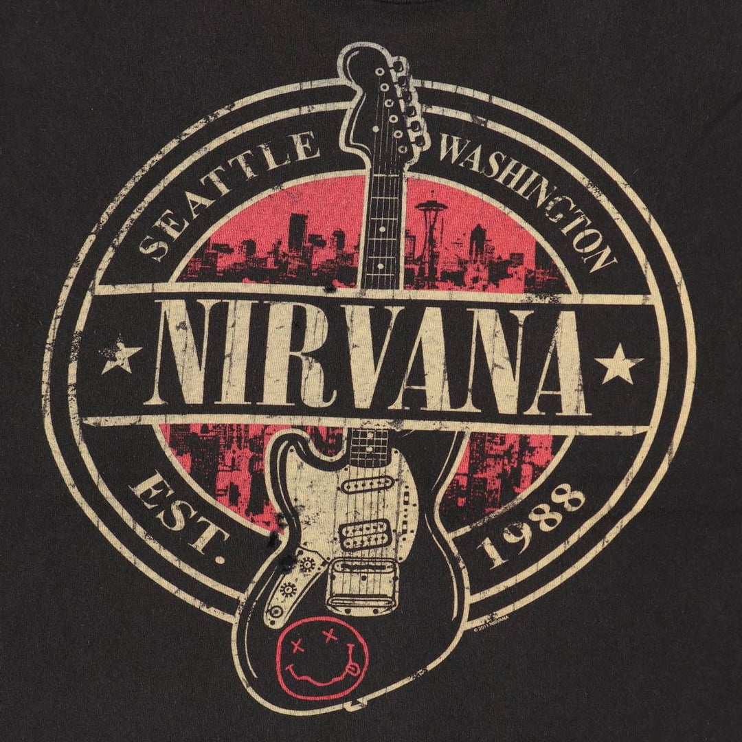 DELTA NIRVANA Band T-Shirt (Men's XL equivalent) cotton black type Vintage Second Hand