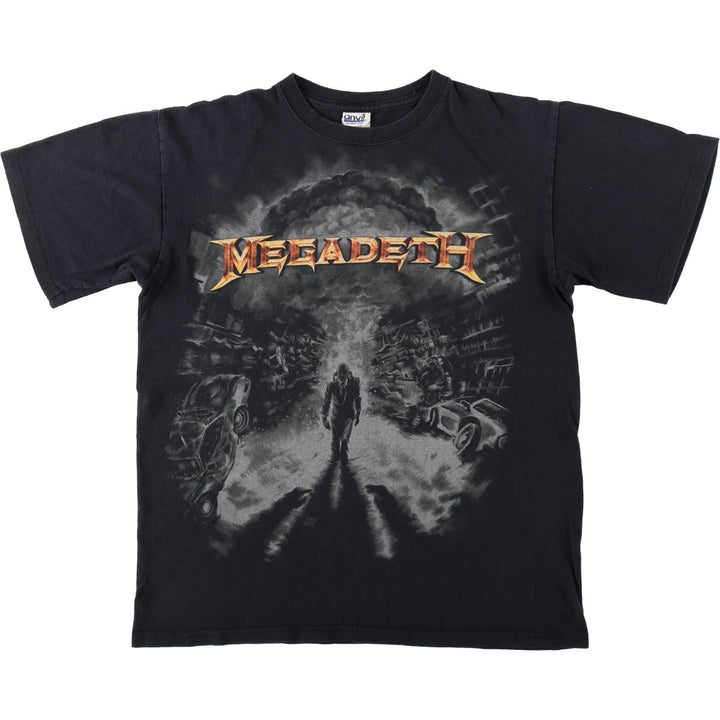 MEGADETH Band T-shirt (Men's size M) cotton black type Vintage Second Hand