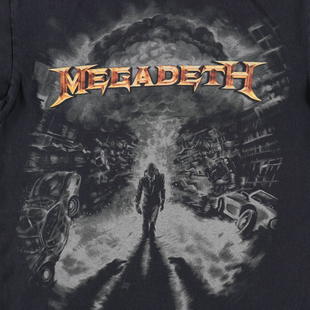MEGADETH Band T-shirt (Men's size M) cotton black type Vintage Second Hand