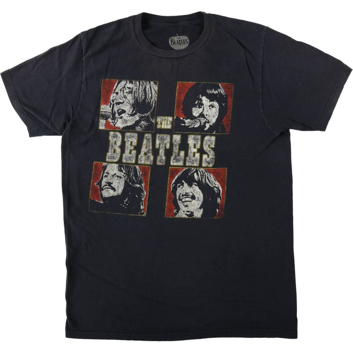 THE BEATLES Band T-shirt, Men's M size cotton black type Vintage Second Hand