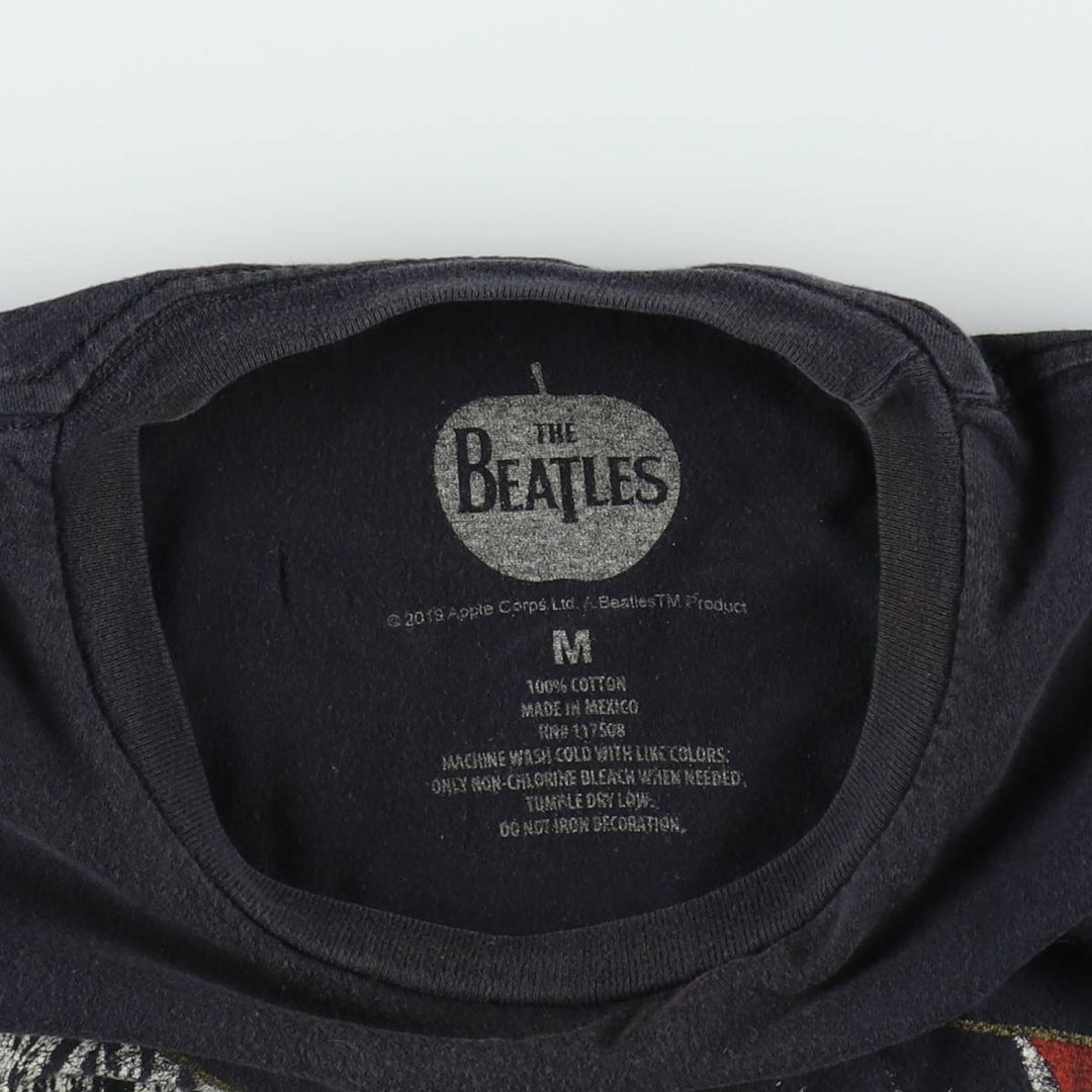 THE BEATLES Band T-shirt, Men's M size cotton black type Vintage Second Hand