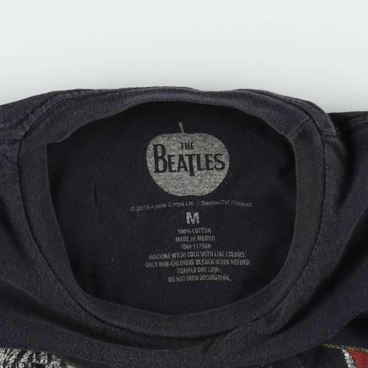 THE BEATLES Band T-shirt, Men's M size cotton black type Vintage Second Hand