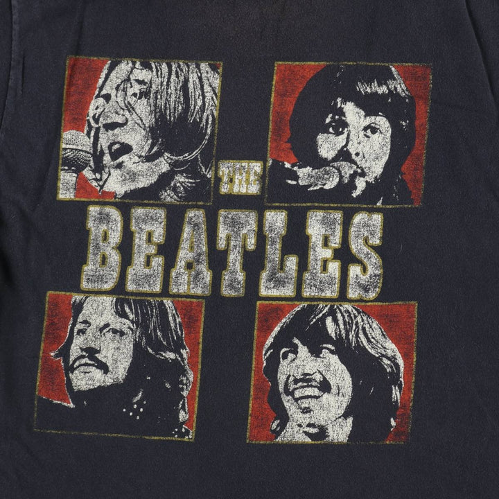 THE BEATLES Band T-shirt, Men's M size cotton black type Vintage Second Hand