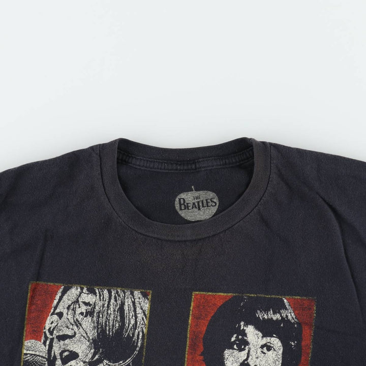 THE BEATLES Band T-shirt, Men's M size cotton black type Vintage Second Hand