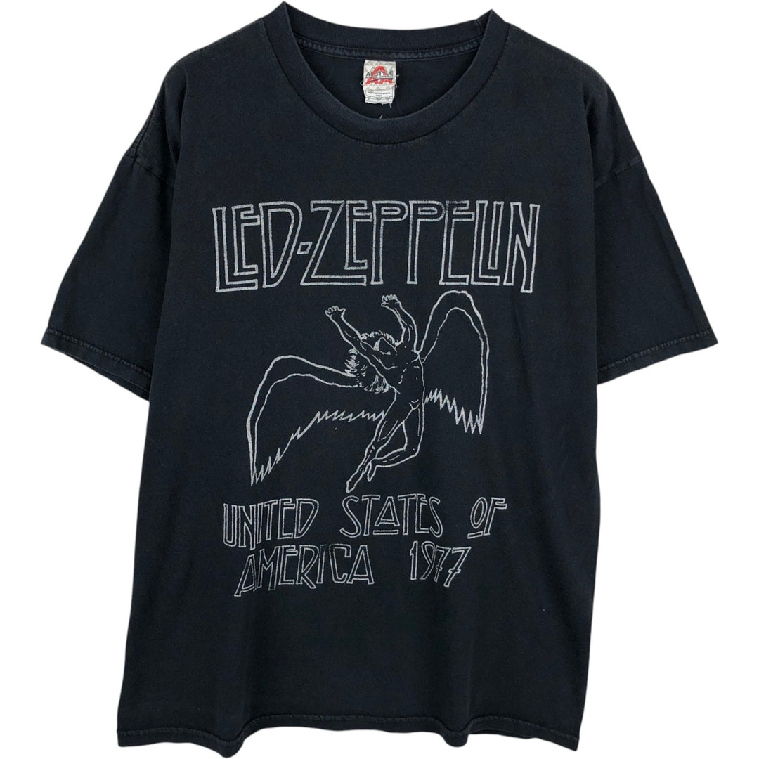 ALSTYLE Led Zeppelin Band T-Shirt (Men's XL equivalent) cotton black type Vintage Second Hand