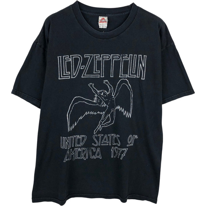ALSTYLE Led Zeppelin Band T-Shirt (Men's XL equivalent) cotton black type Vintage Second Hand