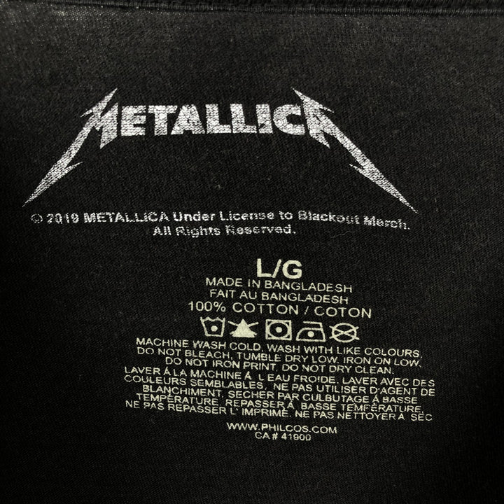 METALLICA Metallica Band T-shirt Band T Men's L size cotton black type Vintage Second Hand