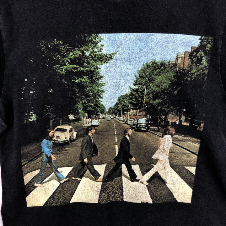 THE BEATLES Band T-shirt, Men's M size cotton black type Vintage Second Hand