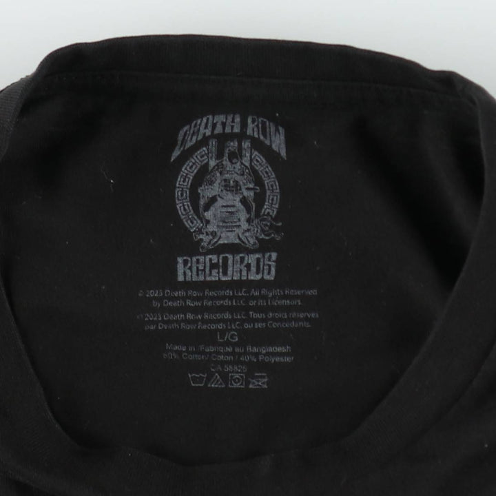 DEATH ROW RECORDS SNOOP DOGG Rap T-Shirt (Men's Size L) cotton black type Vintage Second Hand