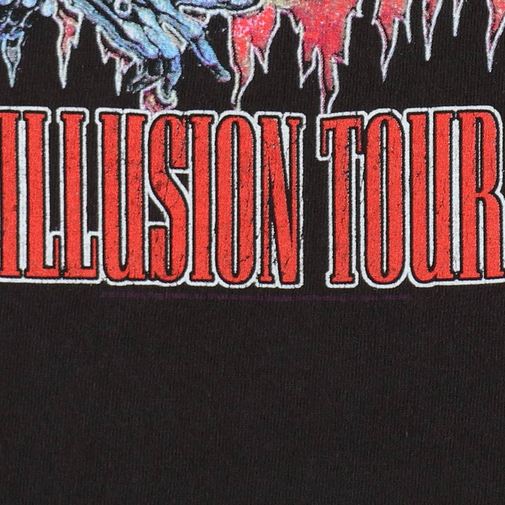 BRAVADO GUNS N' ROSES Skull Pattern Band T-Shirt (Men's XXL equivalent) cotton black type Vintage Second Hand