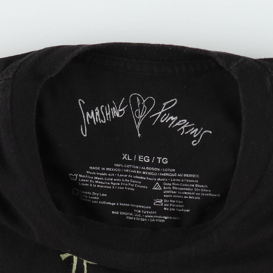 THE SMASHING PUMPKINS Smashing Pumpkins Band T-shirt Band T Men's XL equivalent cotton black type Vintage Second Hand