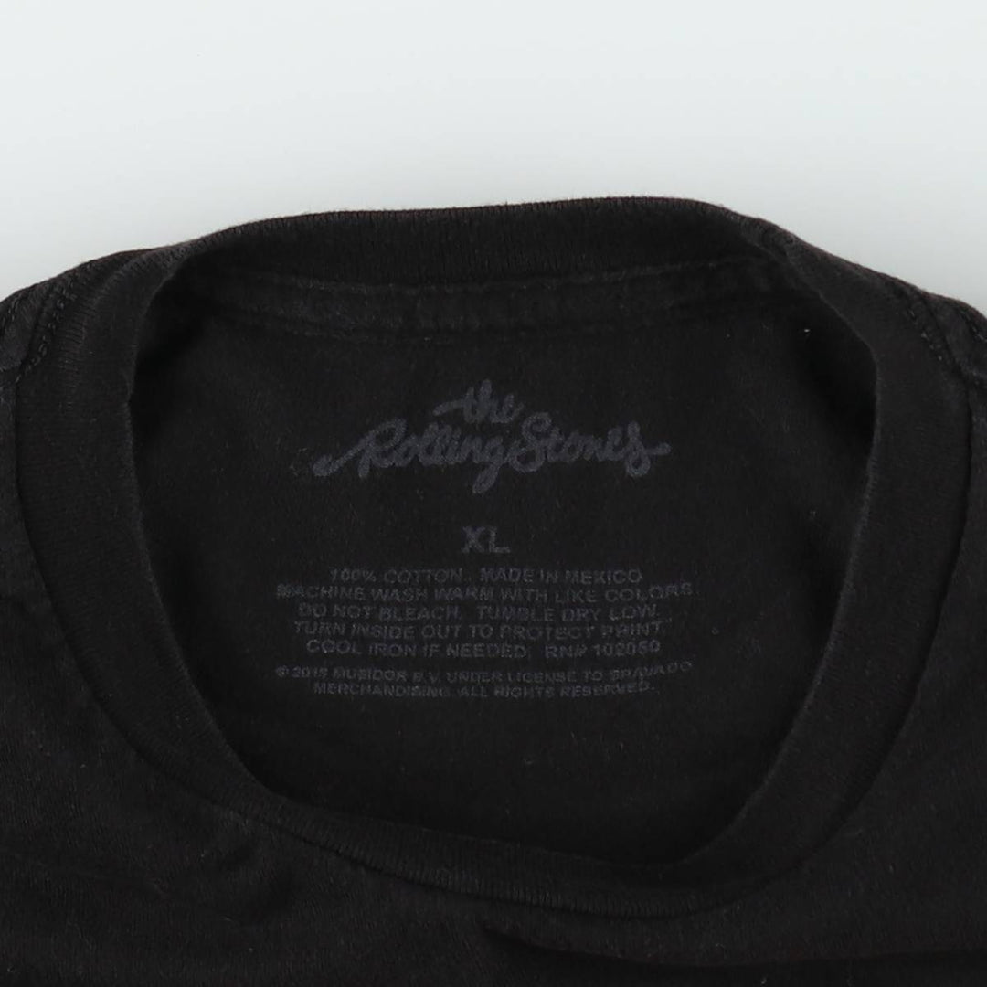 The Rolling Stones Band T-shirt, Men's XL cotton black type Vintage Second Hand