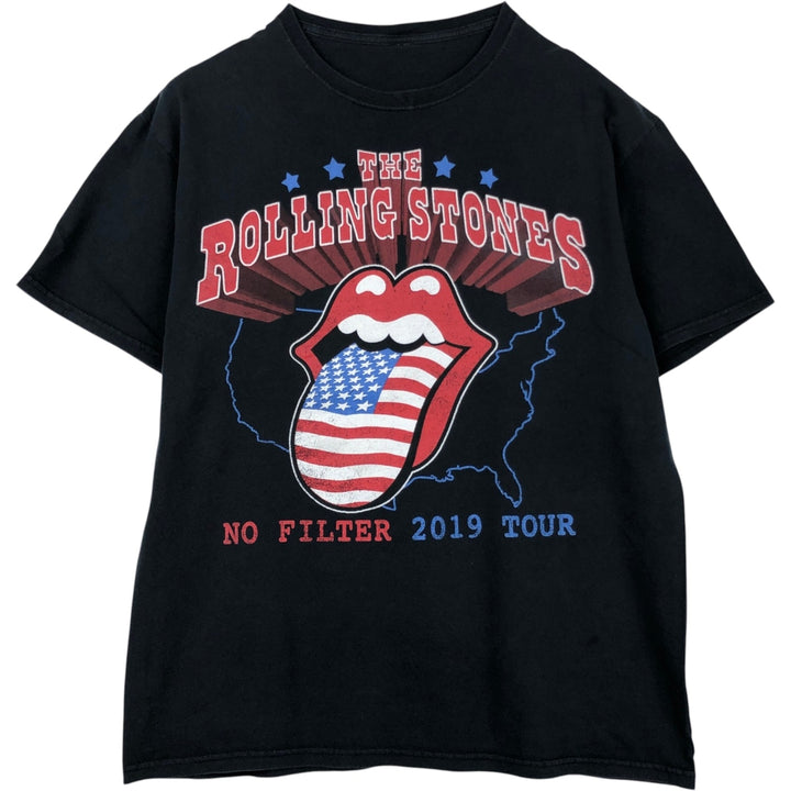 The Rolling Stones Band T-shirt, Band T, Men's L size unclear black type Vintage Second Hand