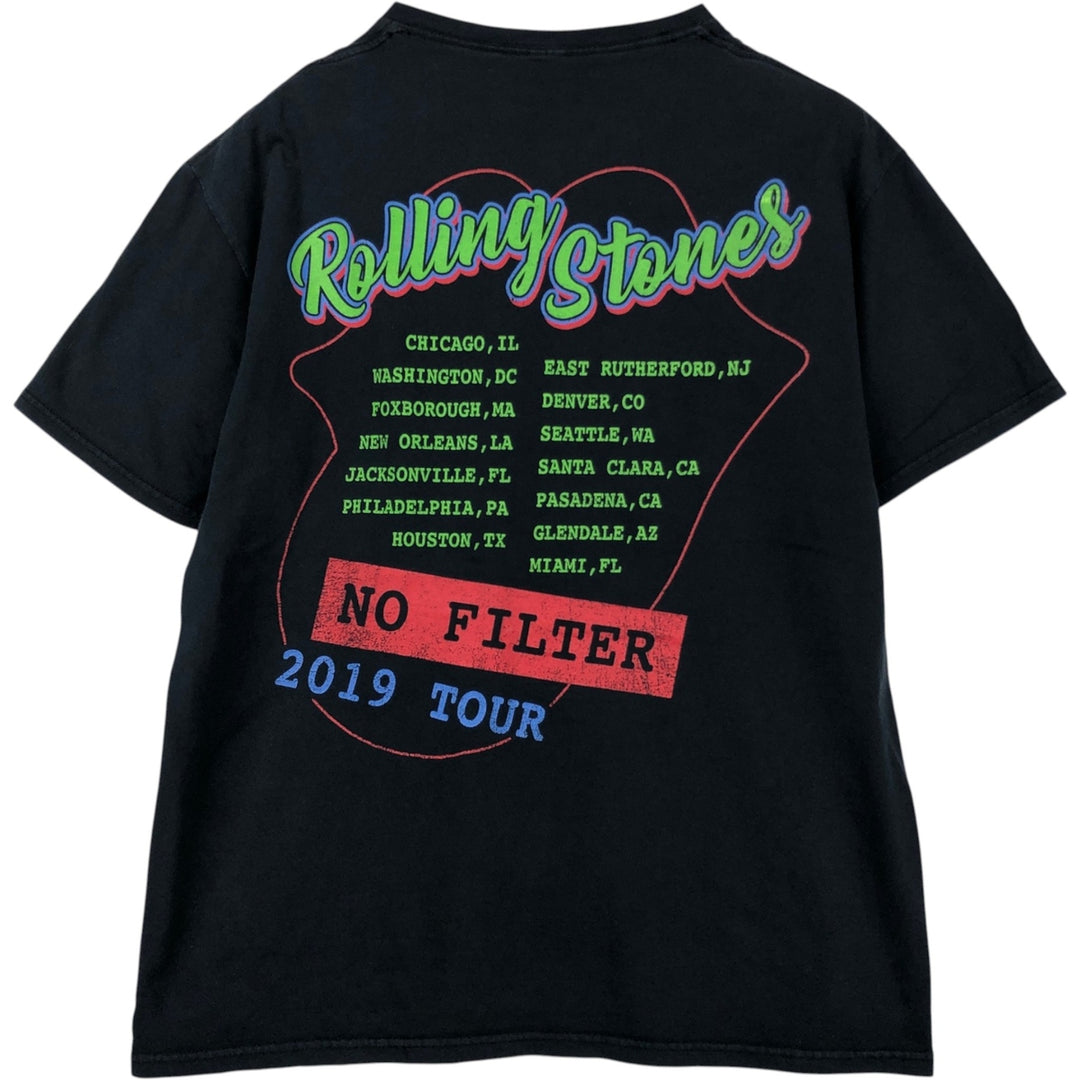 The Rolling Stones Band T-shirt, Band T, Men's L size unclear black type Vintage Second Hand