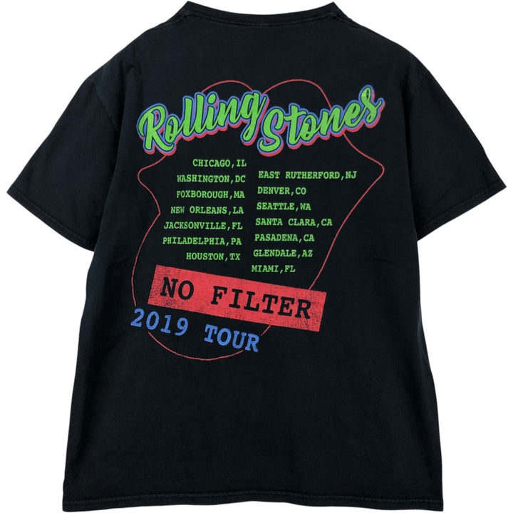 The Rolling Stones Band T-shirt, Band T, Men's L size unclear black type Vintage Second Hand