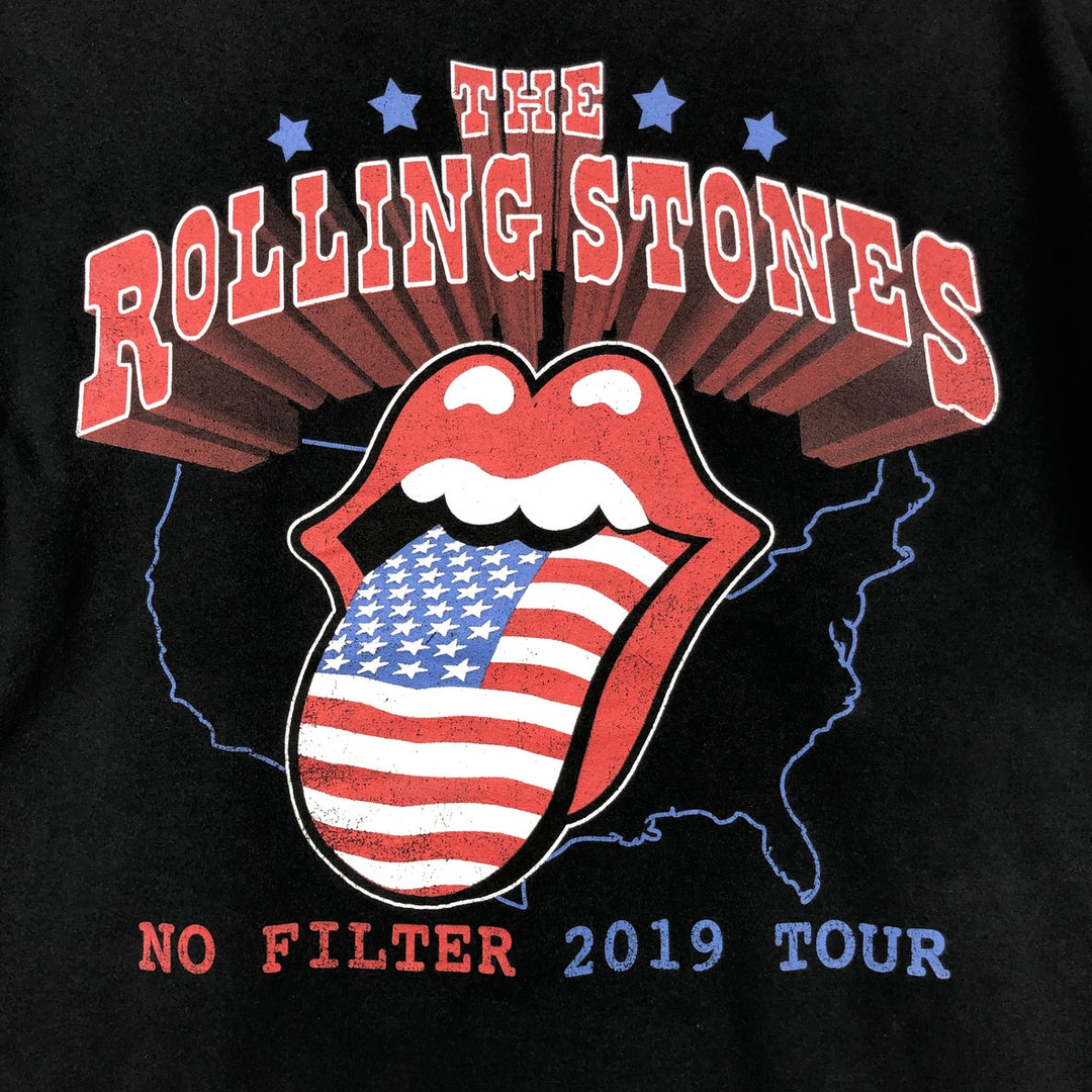 The Rolling Stones Band T-shirt, Band T, Men's L size unclear black type Vintage Second Hand
