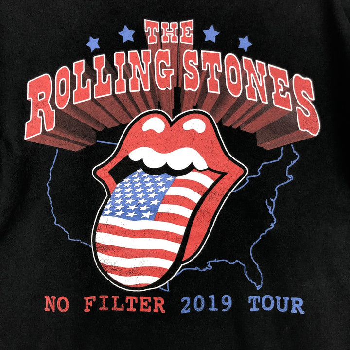 The Rolling Stones Band T-shirt, Band T, Men's L size unclear black type Vintage Second Hand