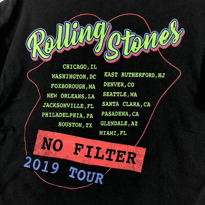 The Rolling Stones Band T-shirt, Band T, Men's L size unclear black type Vintage Second Hand