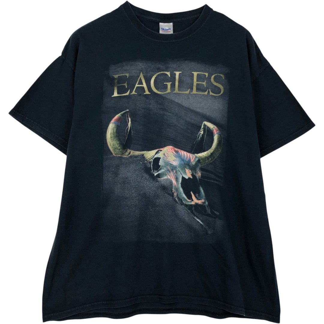 Gildan Heavy Cotton Eagles Band T-Shirt (Men's XL equivalent) cotton black type Vintage Second Hand