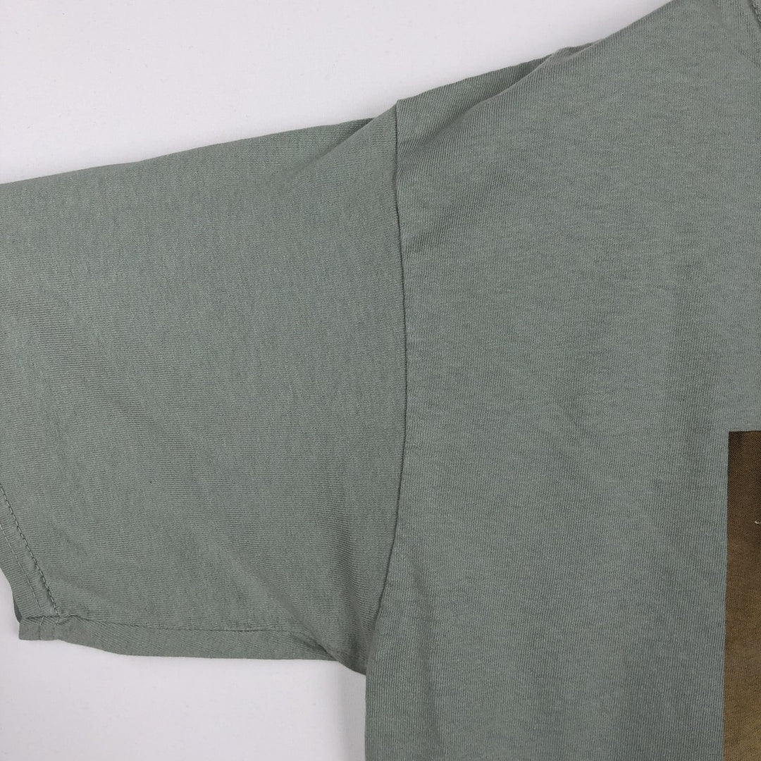 BILLIE EILISH Billie Eilish Band T-shirt Band T Men's L size cotton Khaki type sage green Vintage Second Hand