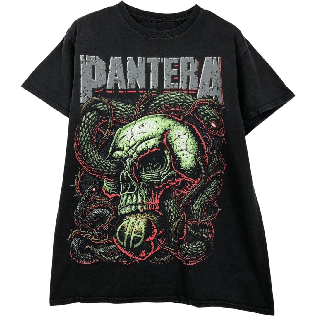 Bravado PANTERA Skull Pattern Snake Pattern Python Pattern Band T-shirt Men's Size S unclear black type Vintage Second Hand