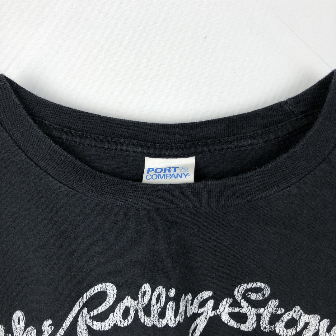 PORT&COMPANY The Rolling Stones Band T-shirt (Men's size L equivalent) cotton black type Vintage Second Hand