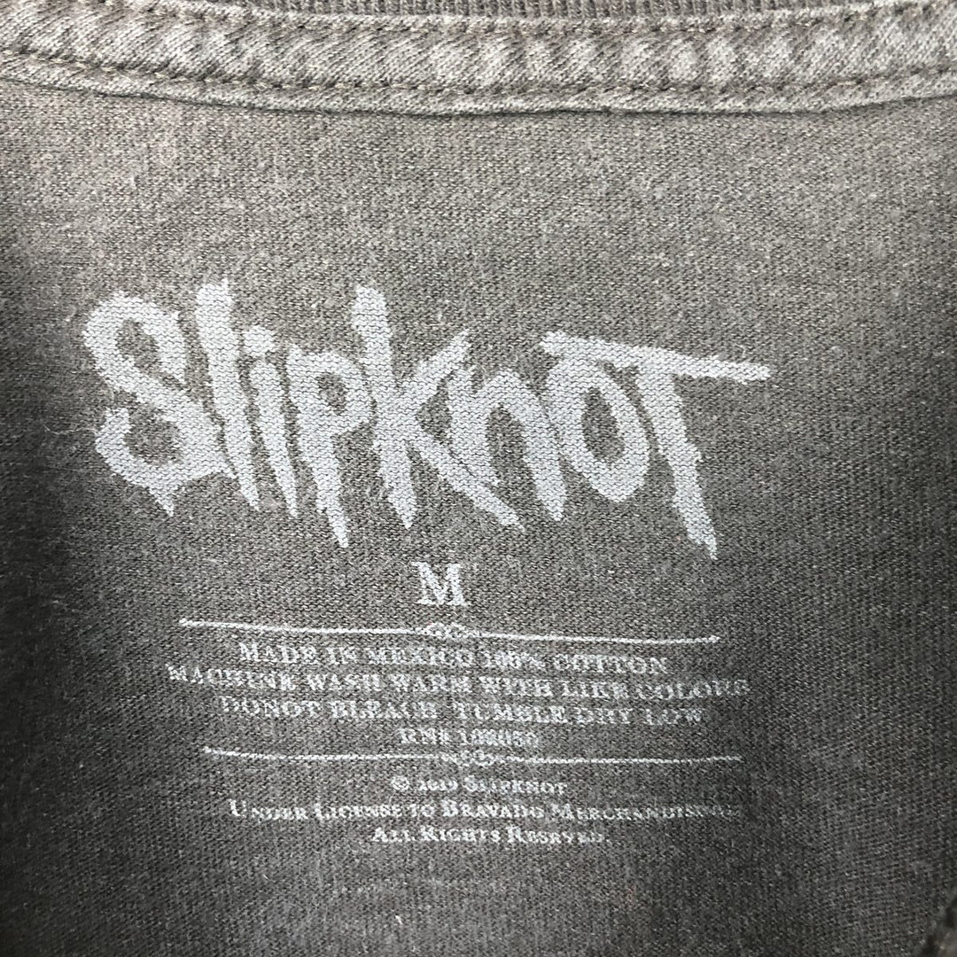 SLIPKNOT Skull Pattern Band T-Shirt (Men's Size M) cotton Charcoal Vintage Second Hand