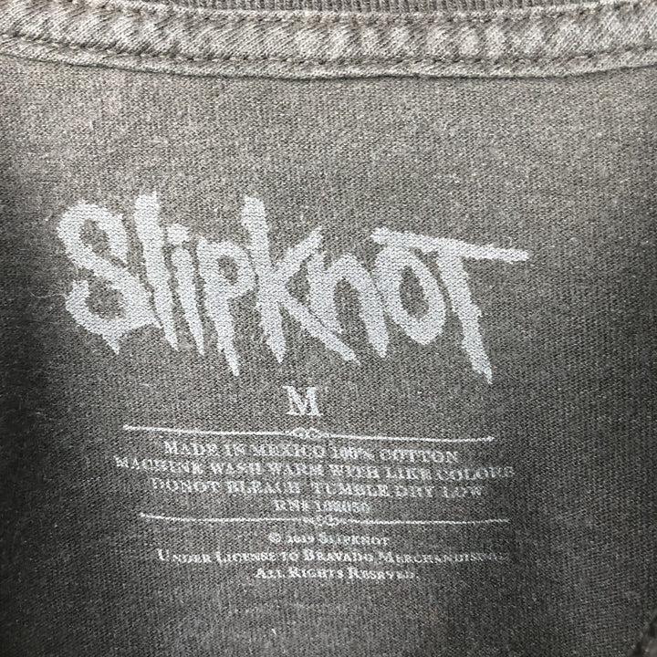 SLIPKNOT Skull Pattern Band T-Shirt (Men's Size M) cotton Charcoal Vintage Second Hand