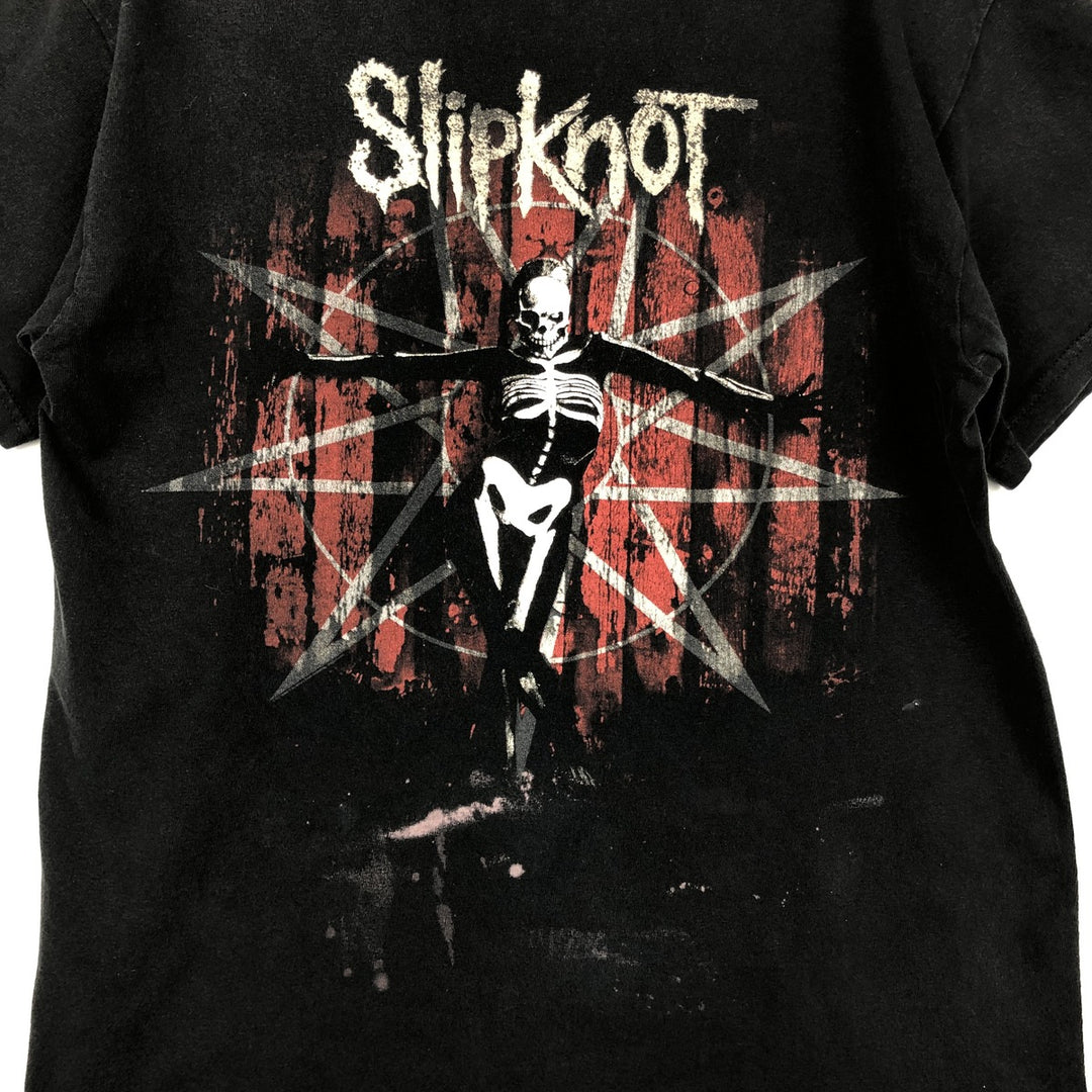 SLIPKNOT Skull Pattern Band T-Shirt (Men's Size M) cotton Charcoal Vintage Second Hand