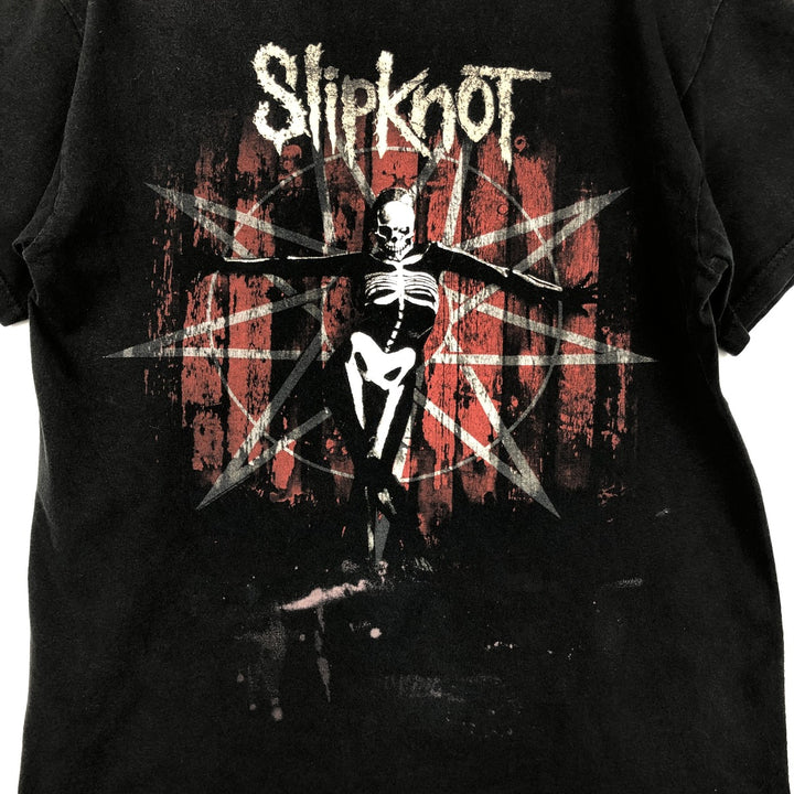 SLIPKNOT Skull Pattern Band T-Shirt (Men's Size M) cotton Charcoal Vintage Second Hand
