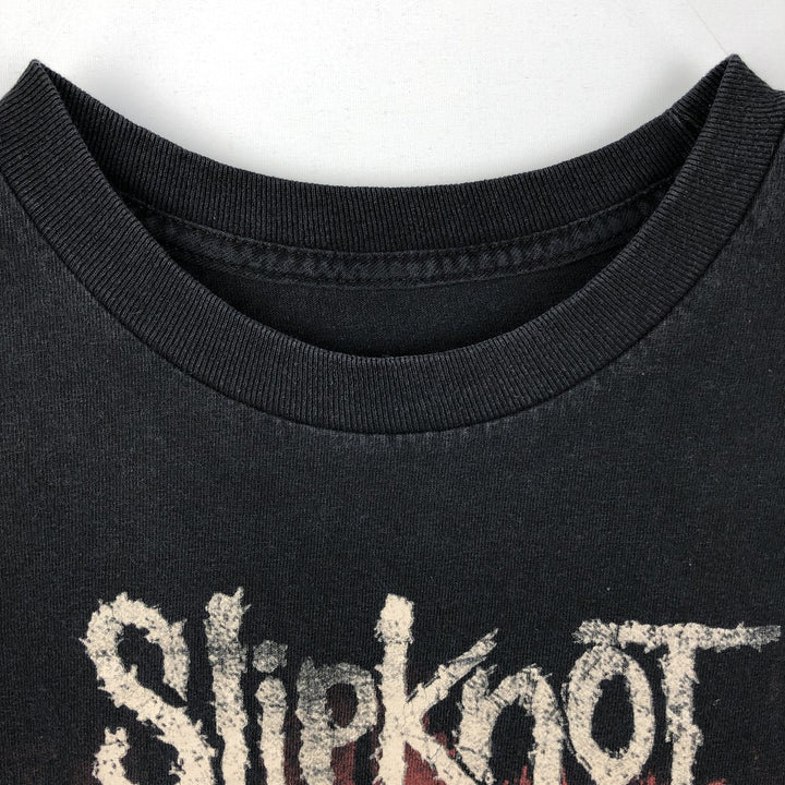 SLIPKNOT Skull Pattern Band T-Shirt (Men's Size M) cotton Charcoal Vintage Second Hand