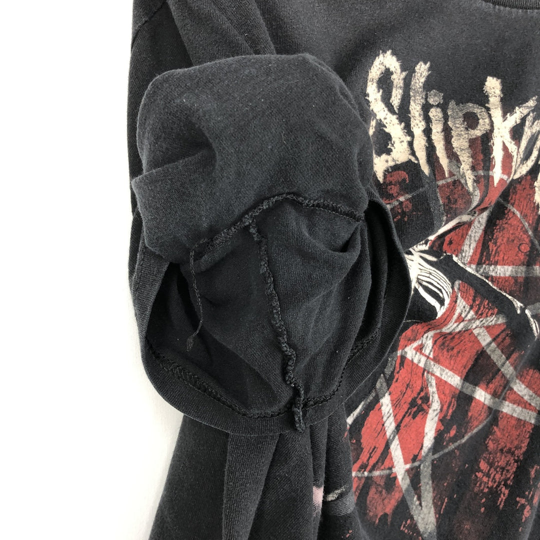SLIPKNOT Skull Pattern Band T-Shirt (Men's Size M) cotton Charcoal Vintage Second Hand